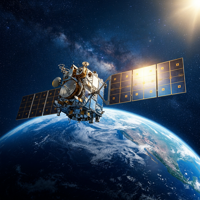 Schéma technique de la trilatération par satellites GNSS pour un tracker GPS